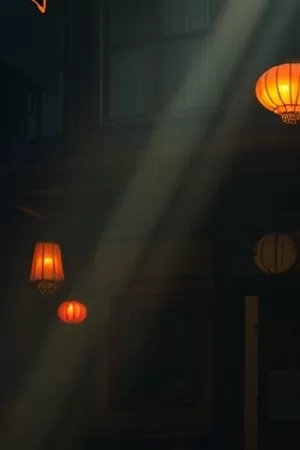 都市剧《霓虹旧梦》竖版封面，深夜街口的霓虹招牌